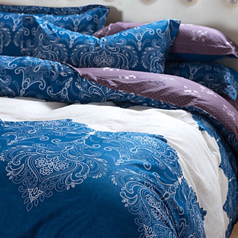 Blue Bohemia Style Bedding Sets Queen Size Cotton Home Textile