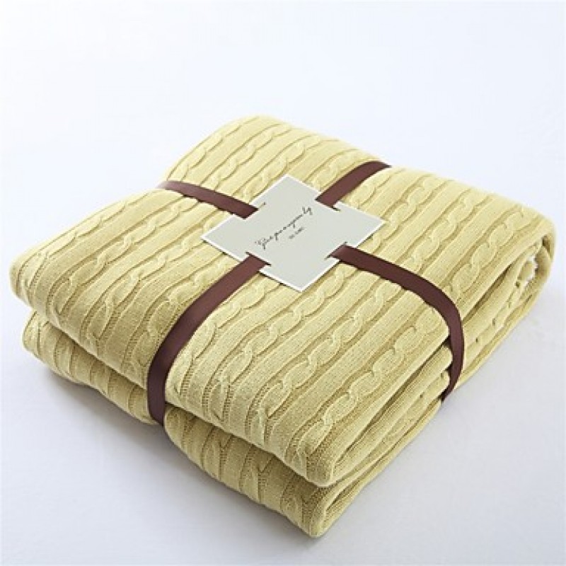 Multicolor Solid Knitted Blanket Bamboo Fiber59"*79"