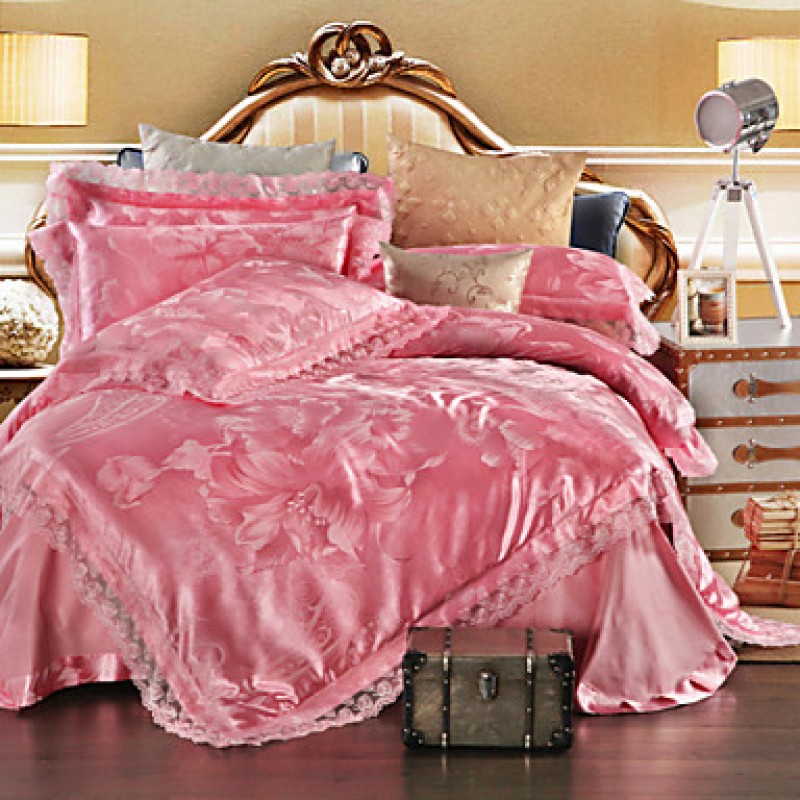 Simple Opulence Modal Cotton Jacquard Quilt King Queen Duvet Cover Set with 1 Flat sheet and 2 Pillowcases