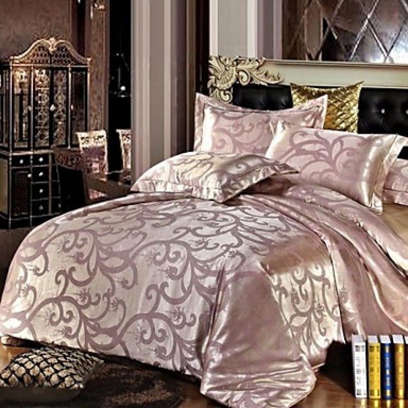 Bedtoppings Cotton Rich Jacquard Embossed 4pcs Duvet Cover Set Queen Size