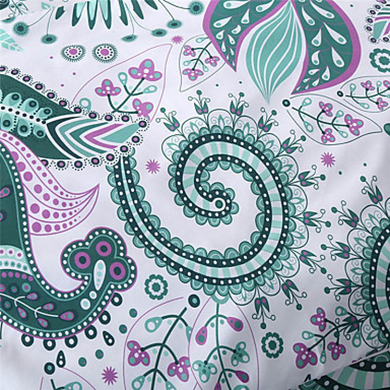 Green Bedding Set Floral Mandala Duvet Cover White 200 Thread Count Soft Bedclothes Multi Sizes Bed Set