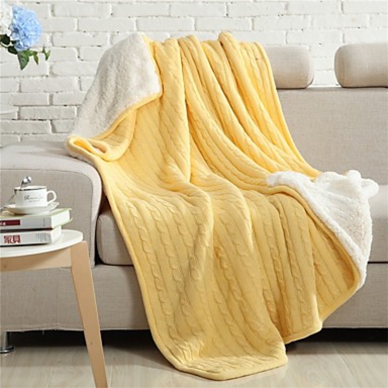 Multicolor Solid Knitted Blanket Bamboo ...