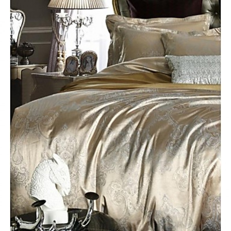 Bedtoppings Cotton Rich Jacquard Embossed 4pcs Duvet Cover Set