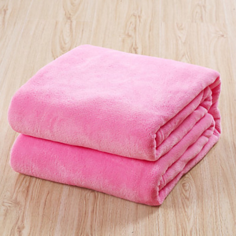 220*240cm Solid Color Plaids Flannel Fleece Blanket