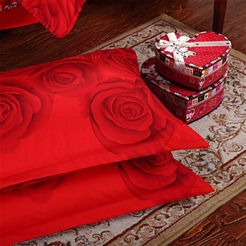 4PC Duvet Cover Set Polyester Floral Pattern