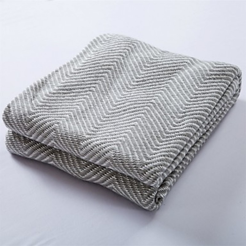 Solid Knitted Blanket Full Cotton 47&quo...